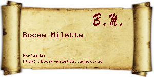 Bocsa Miletta névjegykártya